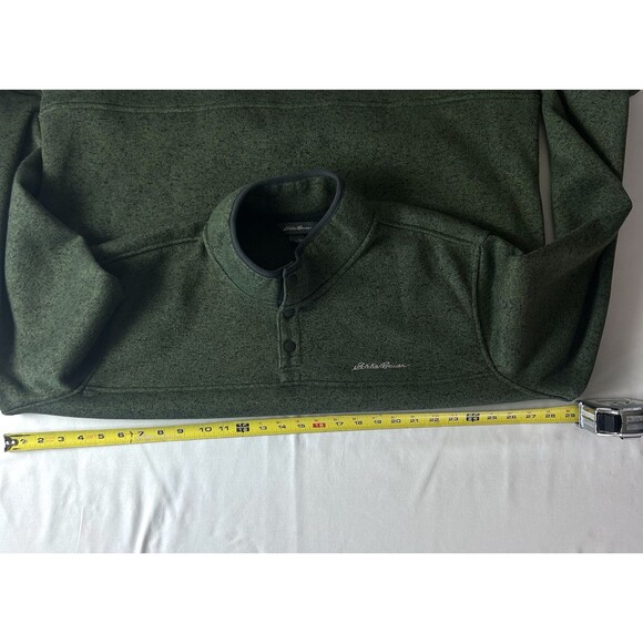 Eddie Bauer Mens XXL Green‎ Pullover Long Sleeve Quarter Button Sweatshirt - Picture 3 of 8
